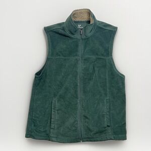 Outdoor Life Men's Fleece Vest Full Zip‎ Green Size L Sherpa Lined